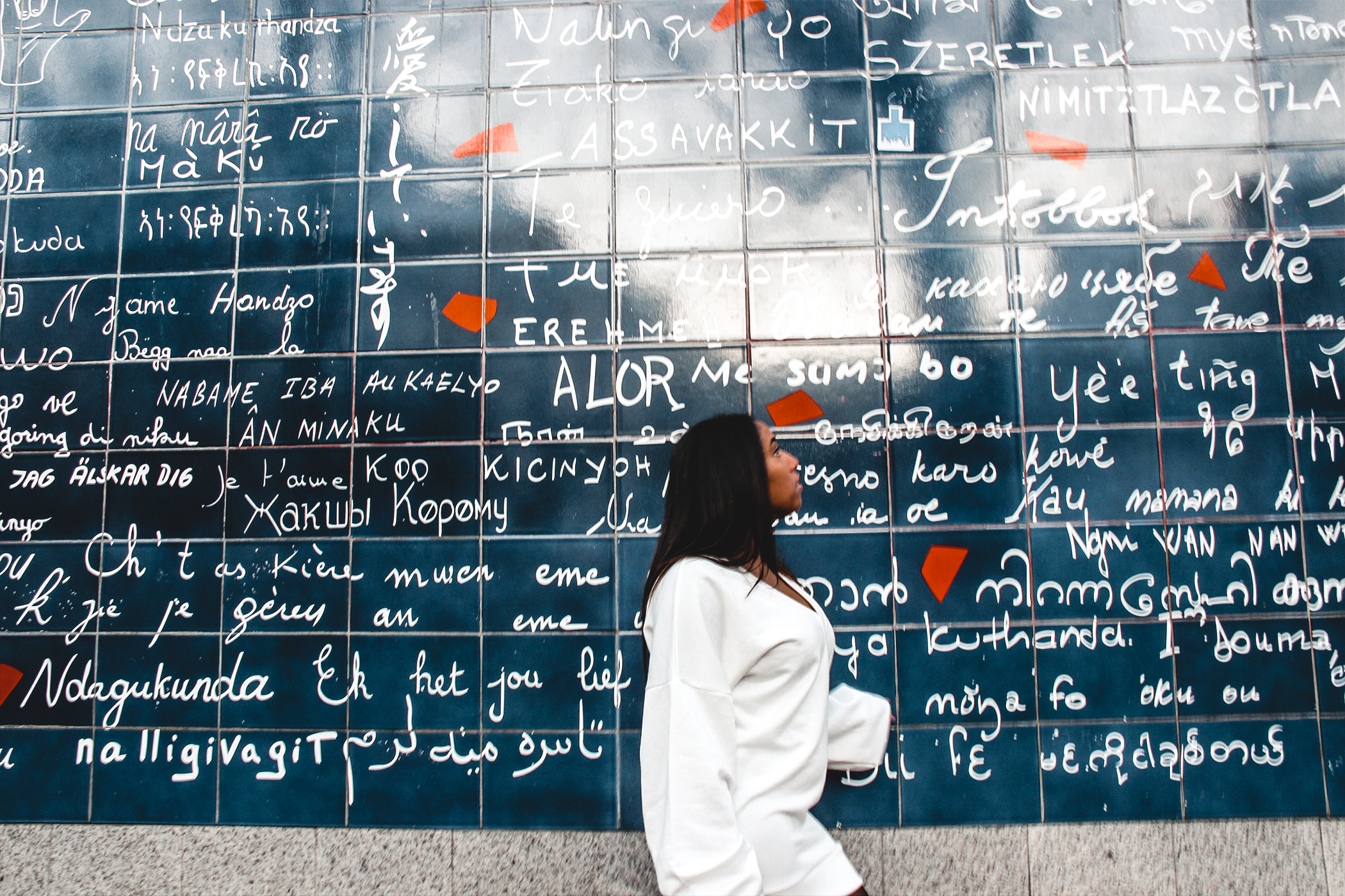 Fear of success, the story of a creative entrepreneur. Wall of love Paris near montmartre. 